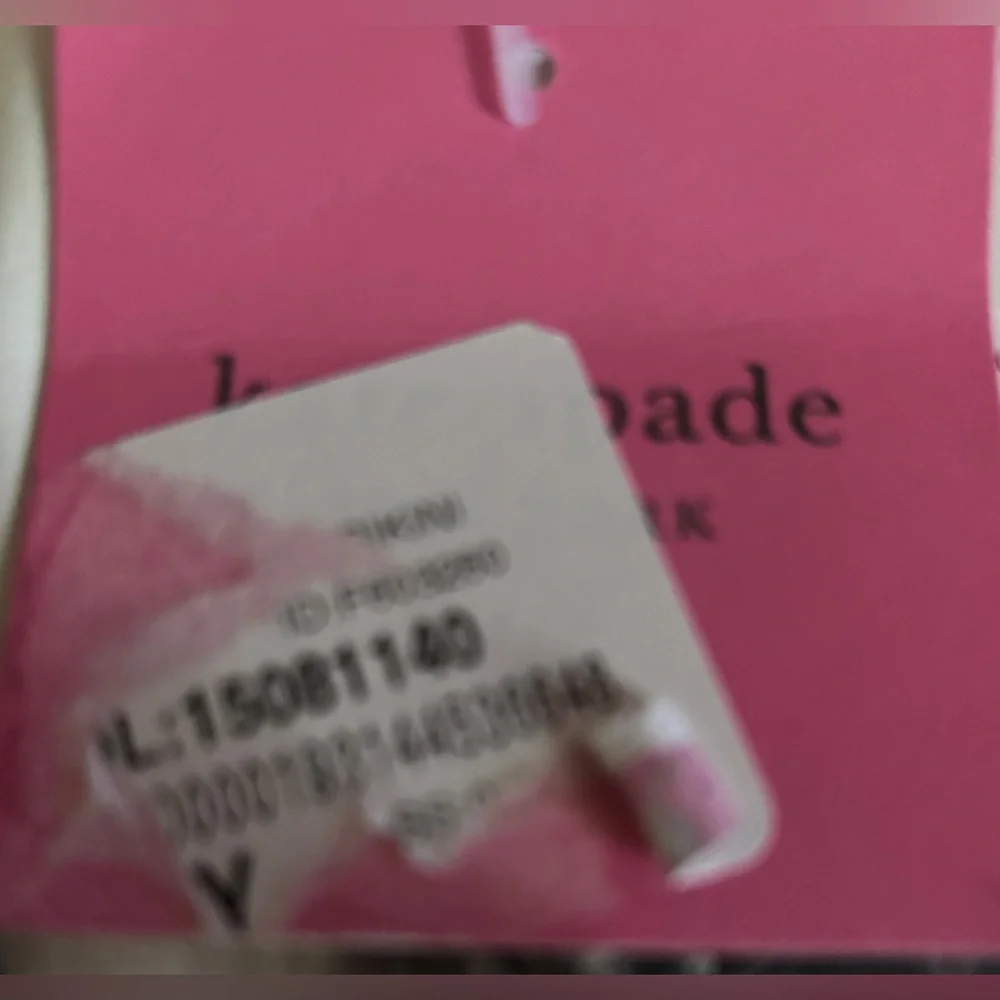 Kate Spade New York Gingham Ring Bandeau Bikini Top Women‎ M Beach Summer NEW